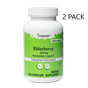 Vitacost Elderberry Complex (Sambucus Nigra) 575 mg 120 Capsules Exp.10/23 2(Pack)
