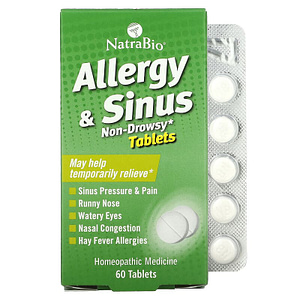 NatraBio Allergy and Sinus Non-Drowsy 60 Tablets