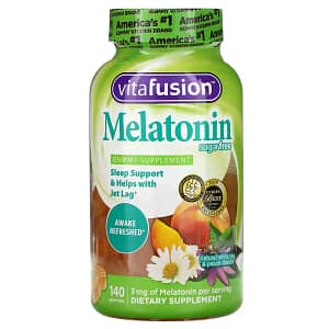 VitaFusion Melatonin Natural White Tea and Peach Sugar Free 140 Gummies