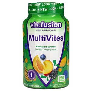 VitaFusion MultiVites Multivitamin Gummies Natural Berry Peach and Orange 150 Gummies