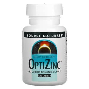 Source Naturals OptiZinc 120 Tablets back