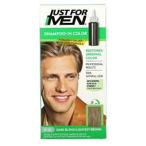 Just for Men Shampoo-In Color Mens Hair Color Dark Blond-Lightest Brown H-15 Single Application Haircolor Kitside
