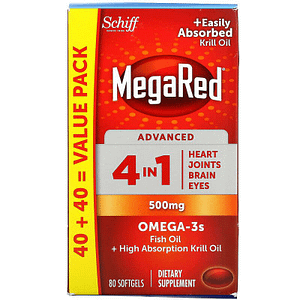 Schiff MegaRed Advanced 4 In 1 500 mg 80 Softgels