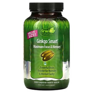 Irwin Naturals Ginkgo Smart Maximum Focus and Memory 120 Liquid Soft-Gels back