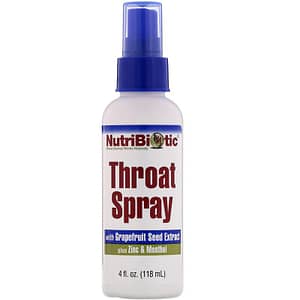 NutriBiotic Throat Spray with Grapefruit Seed Extract plus Zinc and Menthol 4 fl oz