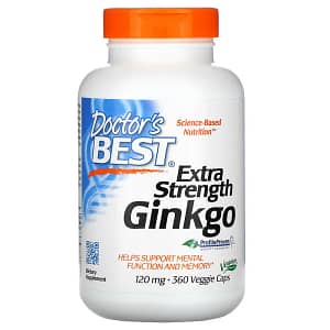 Doctors Best Extra Strength Ginkgo 120 mg 360 Veggie Caps
