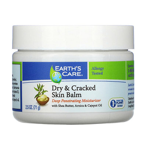 Earths Care Dry and Cracked Skin Balm with Shea Butter Arnica and Cajeput Oil 2.5 oz