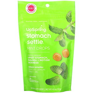UpSpring Stomach Settle Drops Mint 28 Individually Wrapped Drops 4.0 oz