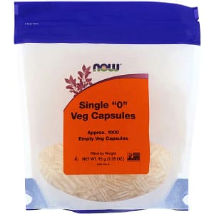 NOW Foods Single 0 Veg Capsules 1000 Empty Veg Capsules back