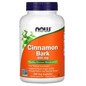 NOW Foods Cinnamon Bark 600 mg 240 Veg Capsules