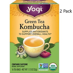 Yogi Green Tea Kombucha 16 Tea Bags (pack of 2)