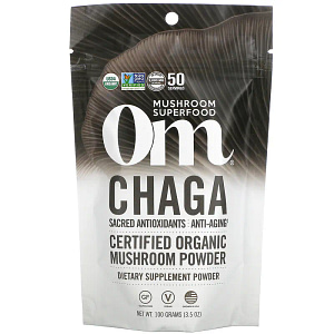 Om Mushrooms Chaga Certified Organic Mushroom Powder 3.5 oz