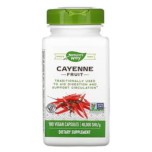 Natures Way Cayenne Fruit 40000 SHU-g 180 Vegan Capsules back