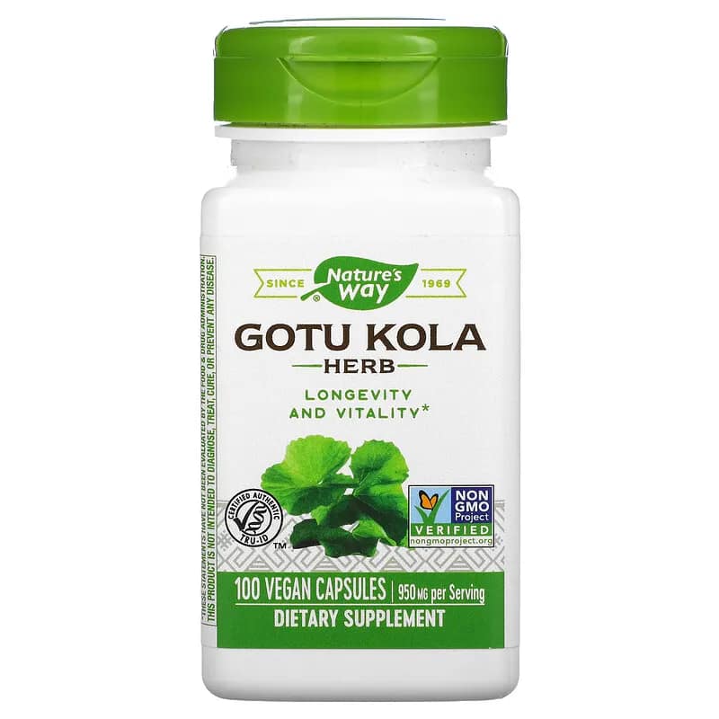 Natures Way Gotu Kola Herb 475 mg 100 Vegan Capsules