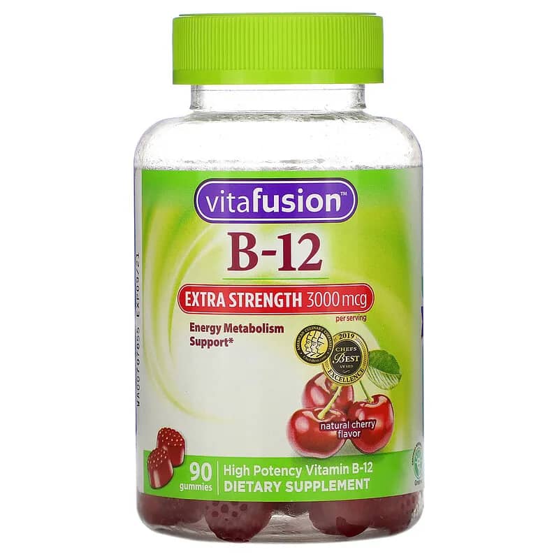 VitaFusion Extra Strength B-12 Natural Cherry Flavor 1500 mcg 90 Gummies
