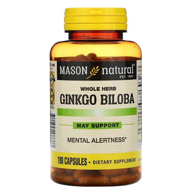 Mason Natural Whole Herb Ginkgo Biloba 180 Capsules