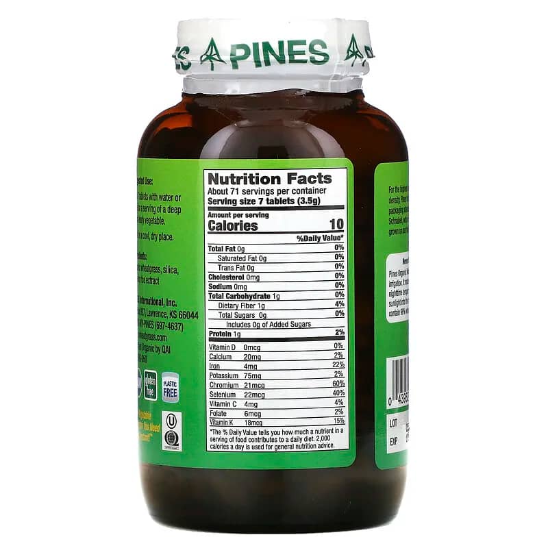 Pines International Wheat Grass 500 mg 500 Tablets