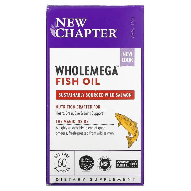 New Chapter Wholemega Fish Oil 60 Softgels back