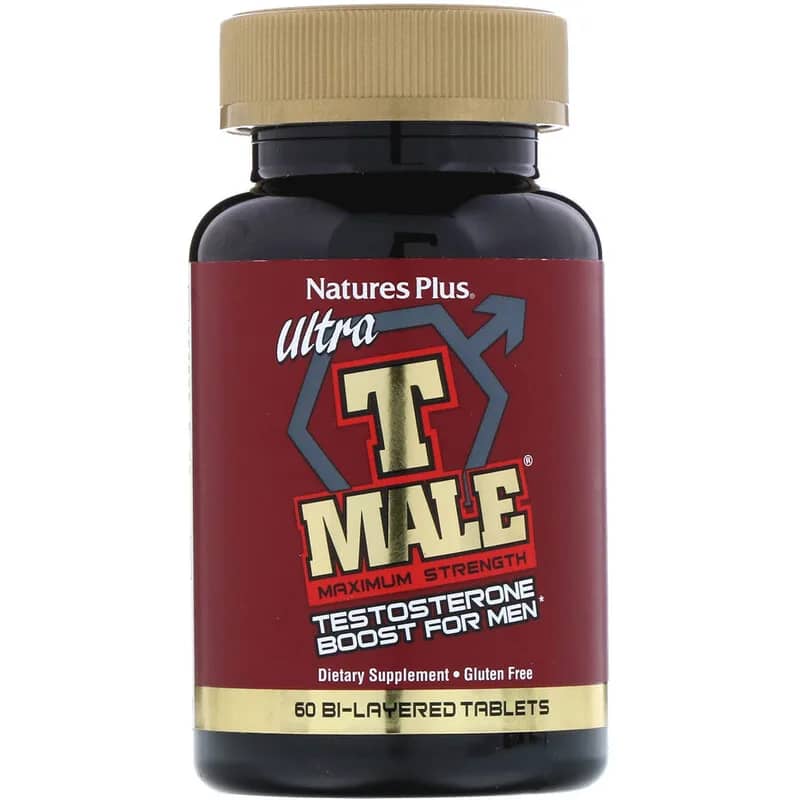 NaturesPlus Ultra T-Male Testosterone Boost for Men Maximum Strength 60 Bi-Layered Tablets