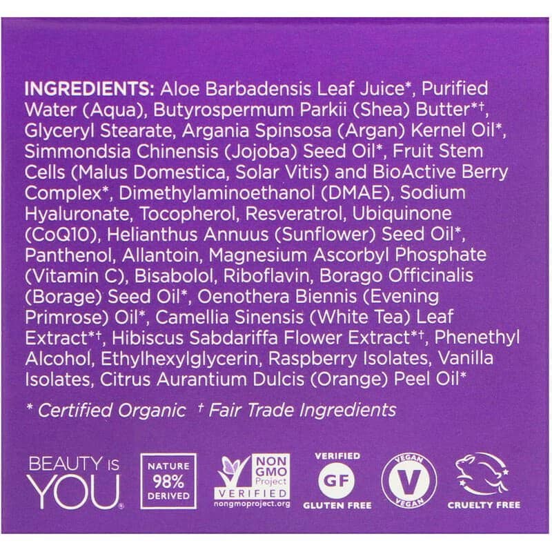 Andalou Naturals Lift and Firm Cream Hyaluronic DMAE 1.7 oz