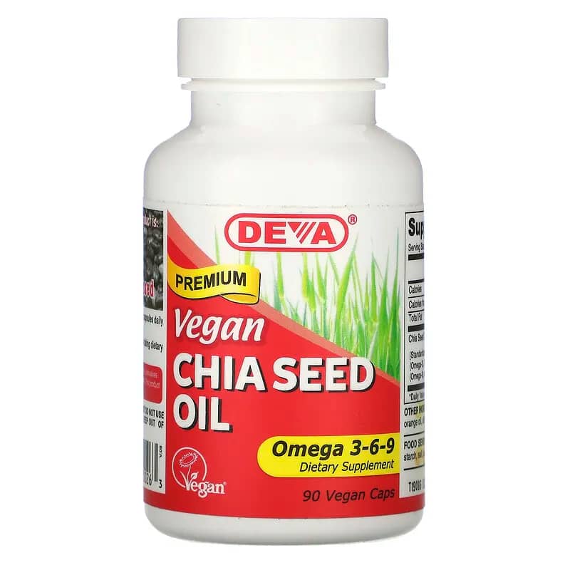 Deva Premium Vegan Chia Seed Oil 90 Vegan Caps