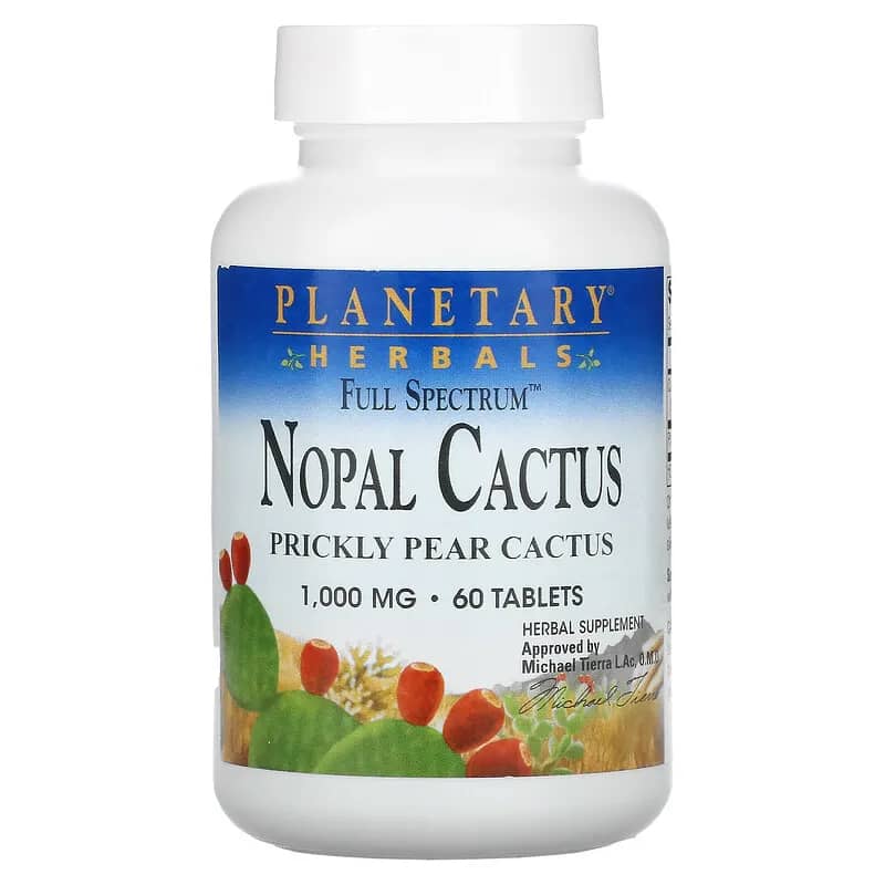 Planetary Herbals Full Spectrum Nopal Cactus 1000 mg 60 Tablets back