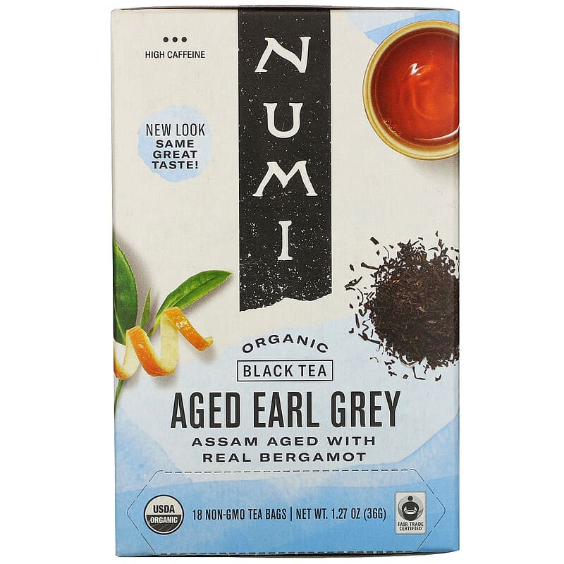 Numi Tea Organic Black Tea Aged Earl Grey 18 Tea Bags 1.27 oz