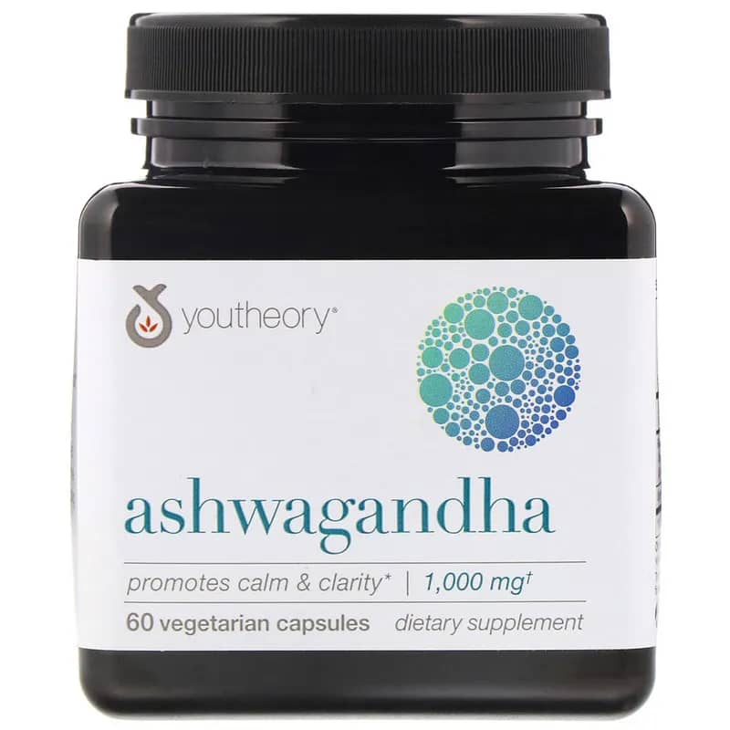 Youtheory Ashwagandha 500 mg 60 Vegetarian Capsules