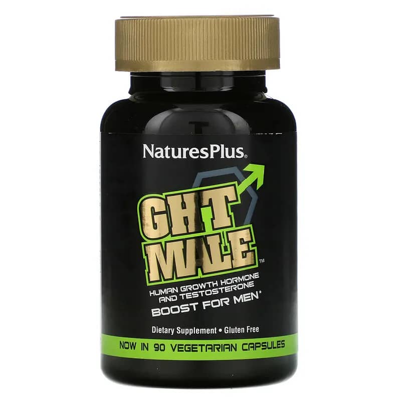NaturesPlus GHT Male Human Growth Hormone And Testosterone Boost For Men 90 Vegetarian Capsules