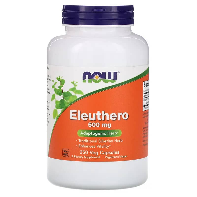 NOW Foods Eleuthero 500 mg 250 Veg Capsules