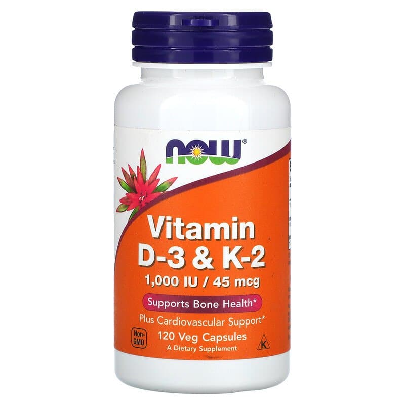 image for Now Foods Vitamin D-3 & K-2 120 Veg Capsules