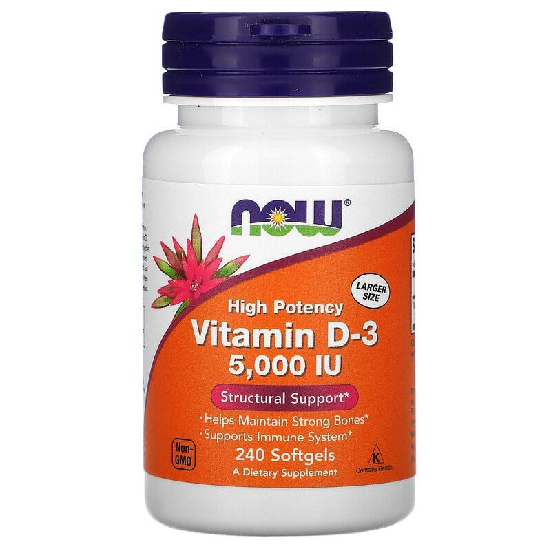 img for Now Foods Vitamin D-3 125 mcg (5,000 IU) 240 Softgels