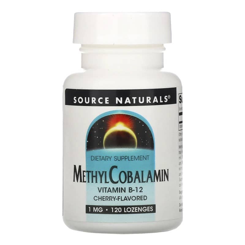 Source Naturals MethylCobalamin Vitamin B12 Cherry 1 mg 120 Lozenges