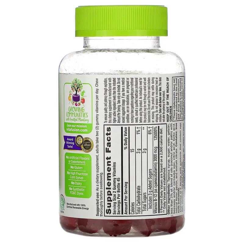 VitaFusion Extra Strength B-12 Natural Cherry Flavor 1500 mcg 90 Gummies
