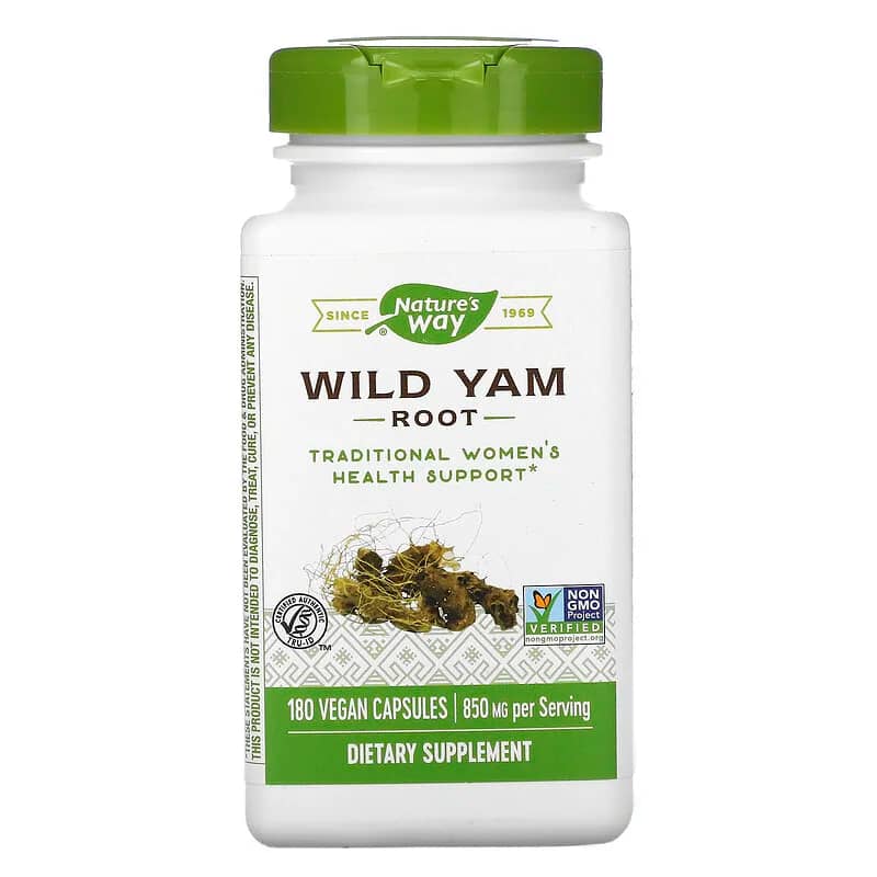 Natures Way Wild Yam Root 425 mg 180 Vegan Capsules