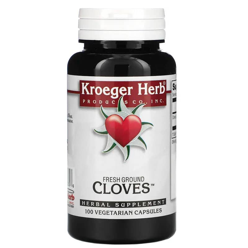 Kroeger Herb Co Fresh Ground Cloves 100 Vegetarian Capsules