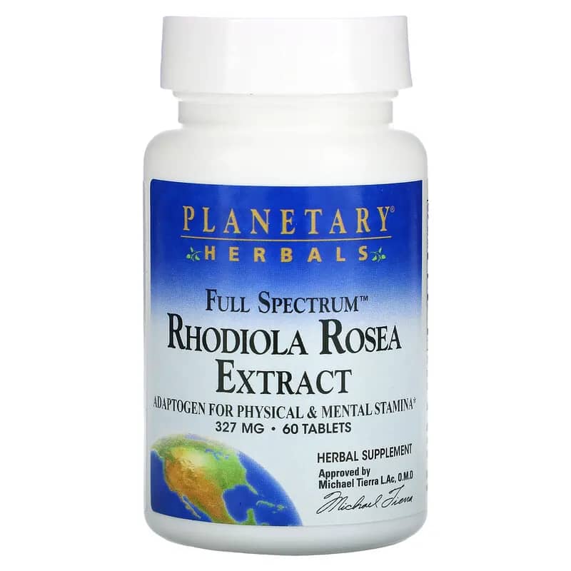 Planetary Herbals Rhodiola Rosea Extract Full Spectrum 327 mg 60 Tablets