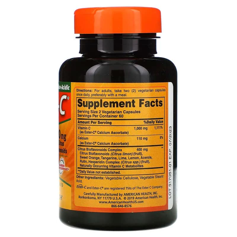 American Health Ester-C with Citrus Bioflavonoids 500 mg 120 Vegetarian Capsules