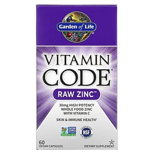 image for Garden of Life Vitamin Code RAW Zinc 60 Vegan Capsules