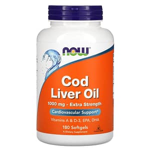 Now Foods Cod Liver Oil 1000 mg 180 Softgels