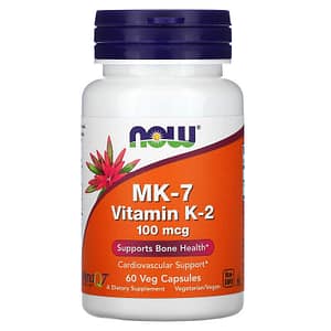 image for Now Foods MK-7 Vitamin K-2 100 mcg 60 Veg Capsules
