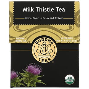 Buddha Teas Organic Herbal Tea Milk Thistle 18 Tea Bags 0.95 oz