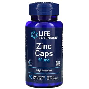 Life Extension Zinc Caps High Potency 50 mg 90 Vegetarian Capsules