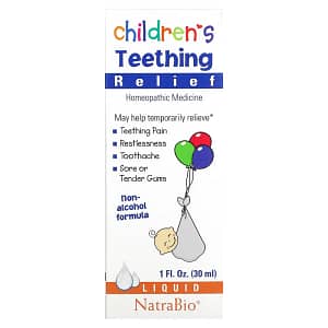 NatraBio Childrens Teething Relief Non-Alcohol Formula Liquid 1 fl oz