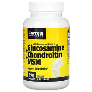 Jarrow Formulas Glucosamine + Chondroitin + MSM with Manganese and Vitamin C 120 Capsules