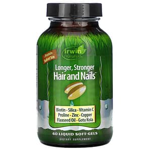 Irwin Naturals Longer Stronger Hair and Nails 60 Liquid Soft-Gels